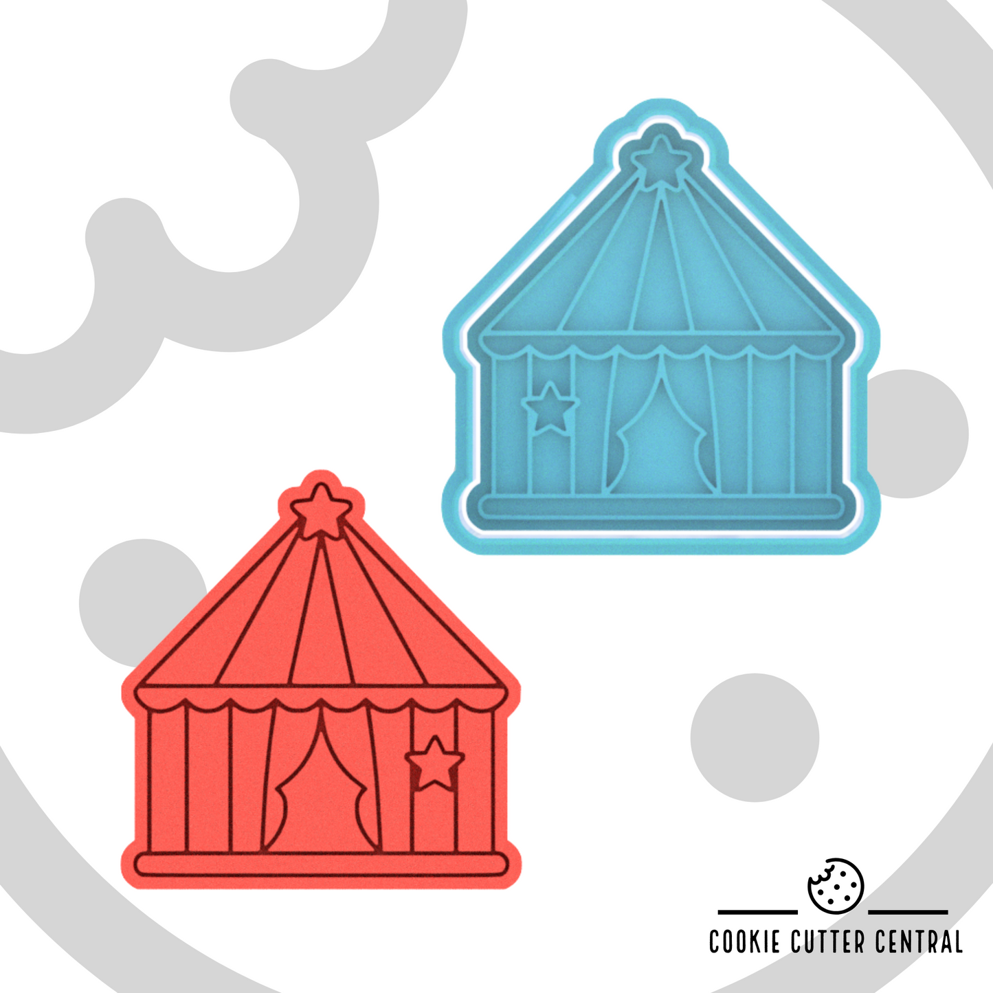 Circus Tent Cookie Cutter and Embosser - 8cm x 7.6cm
