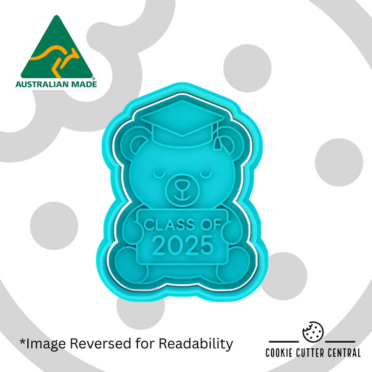 Class of 2025 Teddy Cookie Cutter and Embosser - 7.4cm x 5.6cm