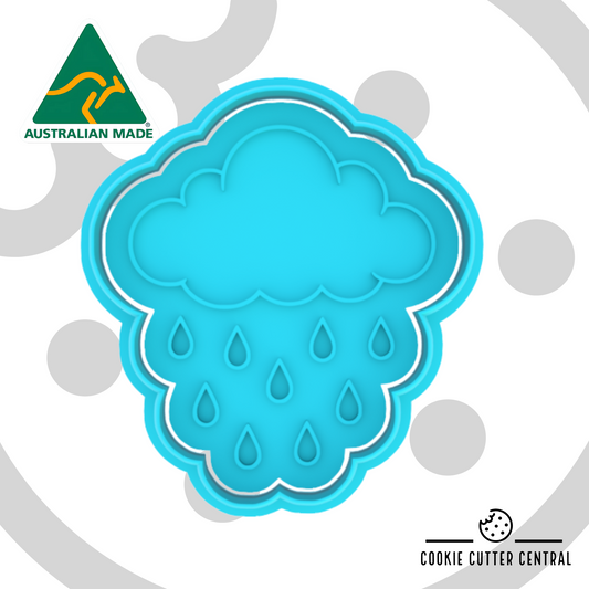 Cloud with raindrops Cookie Cutter and Embosser - 7.5cm x 6.8cm
