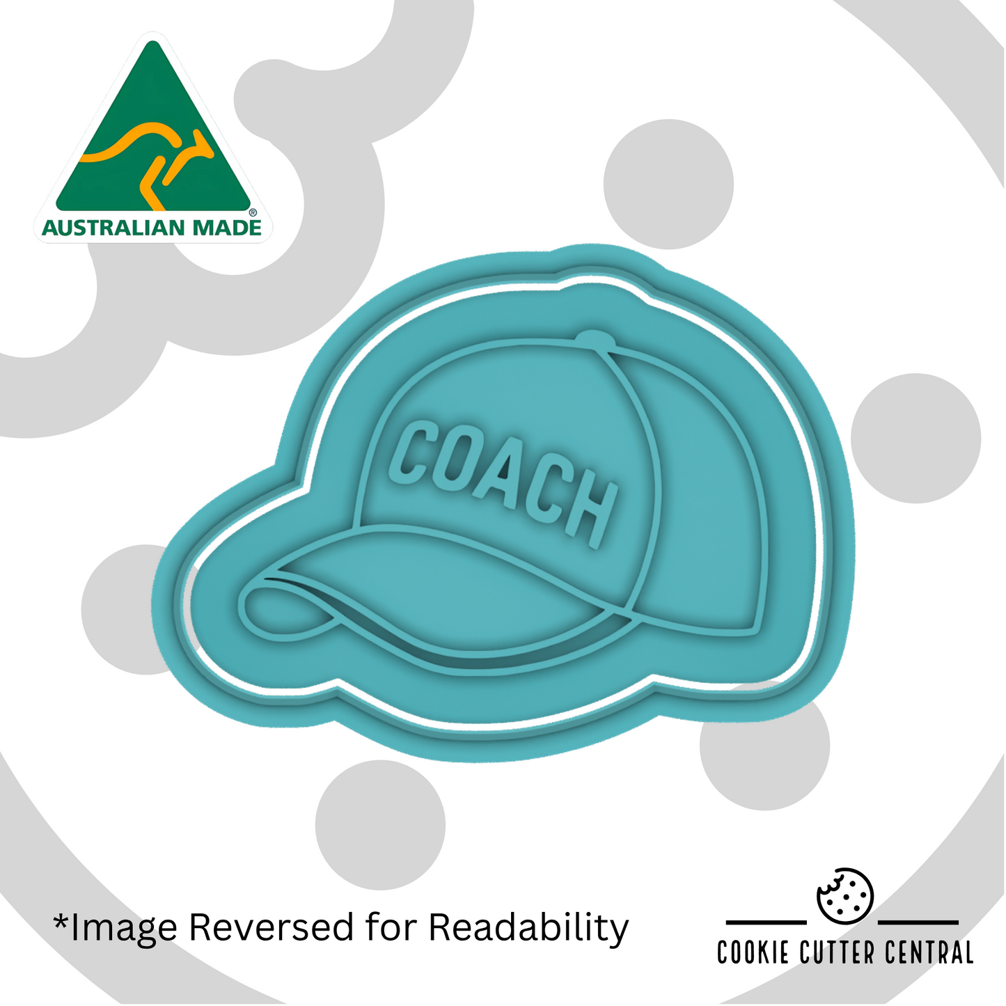 Coach Cap Cookie Cutter and Embosser - 5.6cm x 8cm