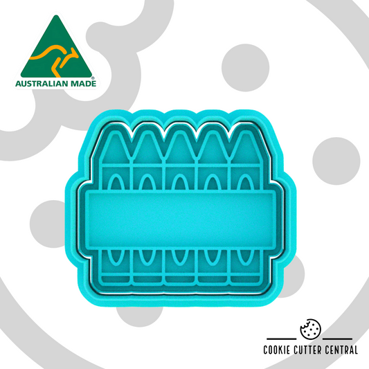 Crayon with Plaque Cookie Cutter and Embosser - 5.6cm - 6.7cm