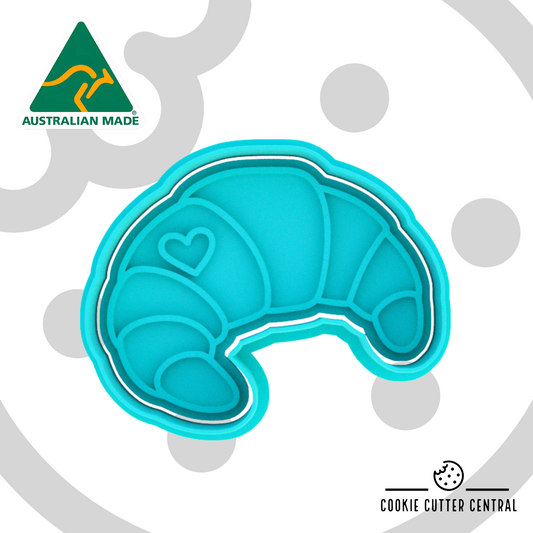 Croissant with Heart Cookie Cutter and Embosser - 6.4cm x 8.1cm