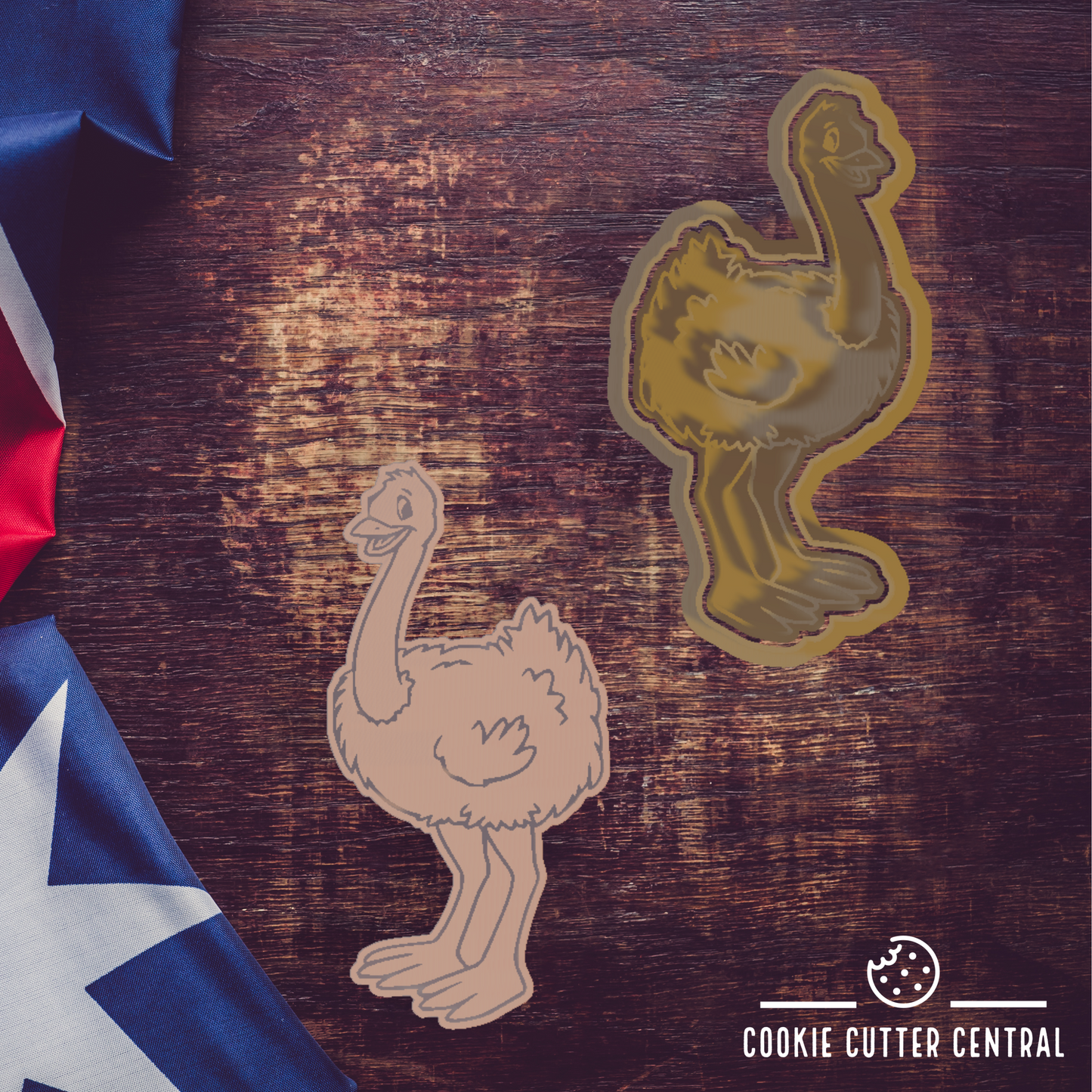 Cute Emu Cookie Cutter and Embosser - 10.9cm x 5.4cm