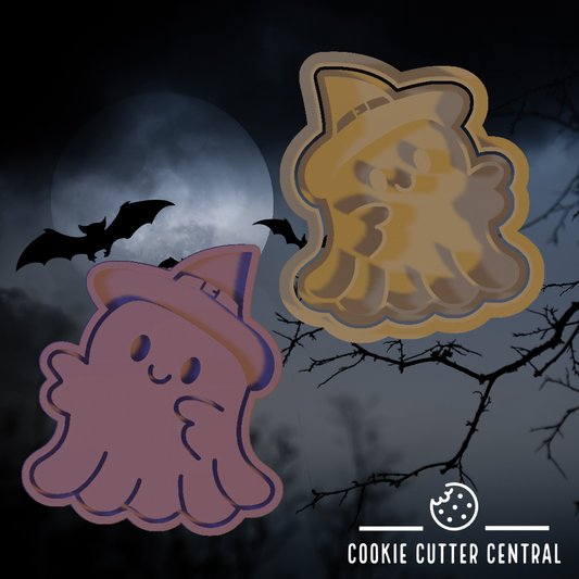 Cute Ghost Cookie Cutter and Embosser 7.1cm x 6.4cm