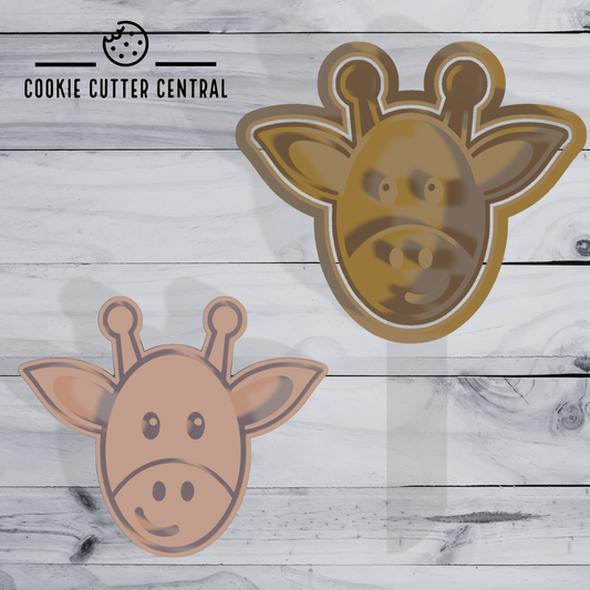 Cute Giraffe Head Cookie Cutter and Embosser - 7.3cm x 8.7cm