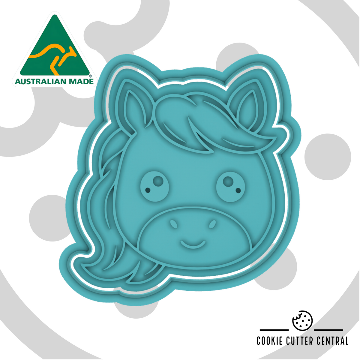 Cute Horse Head Cookie Cutter and Embosser - 7.7cm x 7.4cm