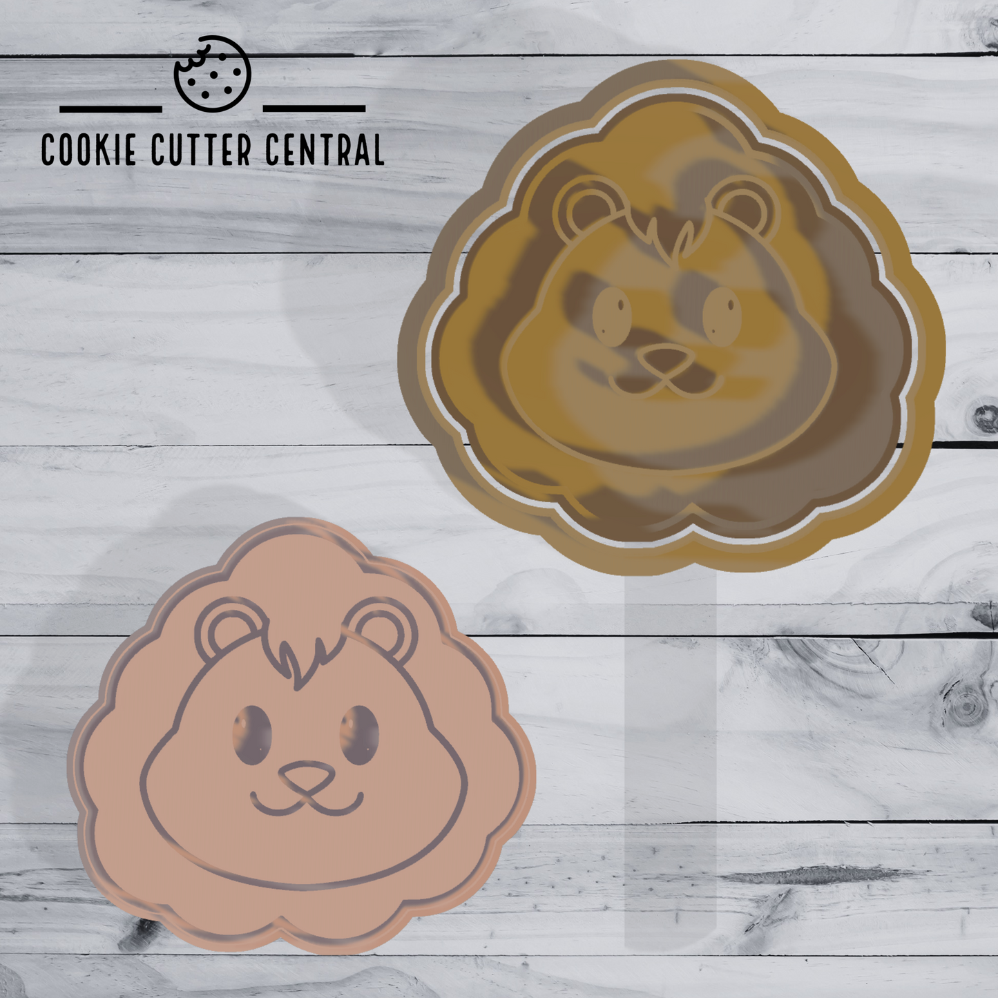 Cute Lion Head Cookie Cutter and Embosser - 6.6cm x 7.1cm