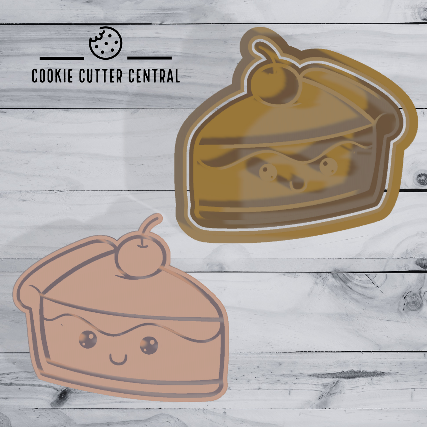 Cute Pie Slice Cookie Cutter and Embosser - 6.4cm x 7.3cm