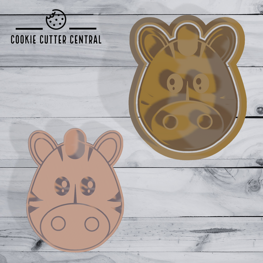 Cute Zebra Head Cookie Cutter and Embosser - 7.1cm x 5.6cm