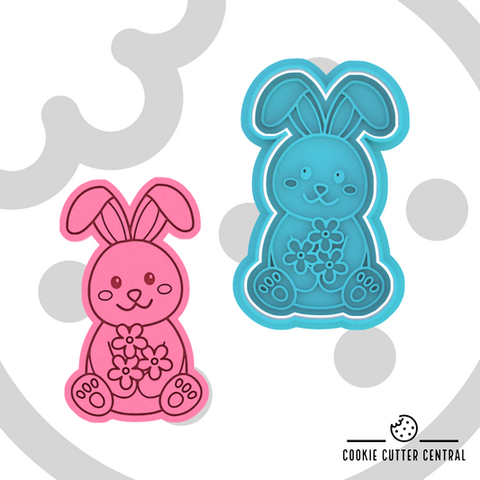 Cute Easter Bunny Cookie Cutter and Embosser - 8.4cm x 5.1cm
