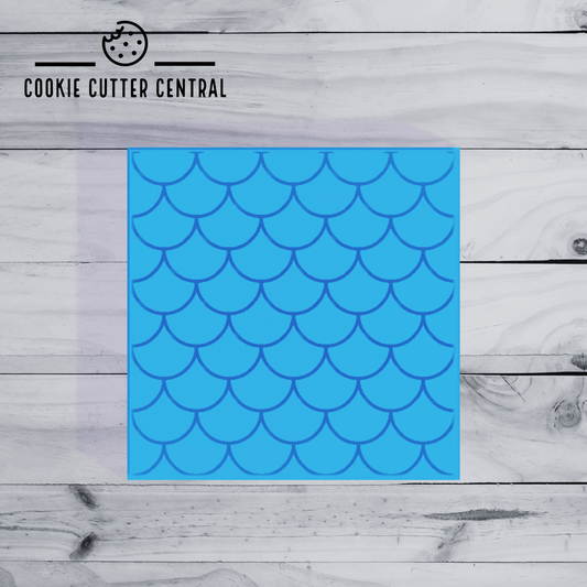 Fish Scale Pattern Fondant Debosser - 7.5cm Square
