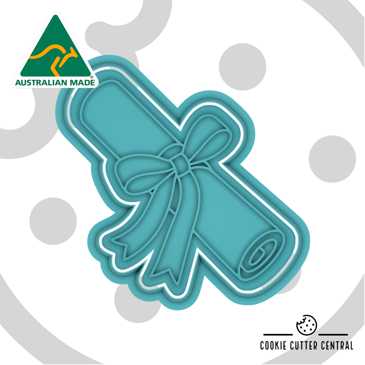 Diploma Scroll with Bow Cookie Cutter and Embosser - 7.8cm