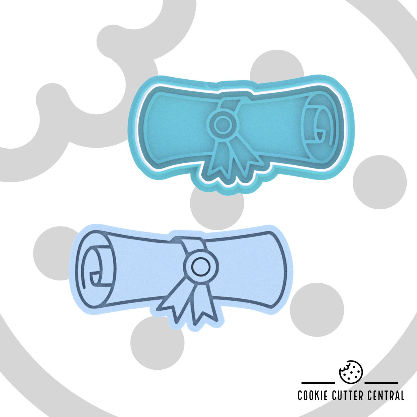 Diploma Scroll Cookie Cutter and Embosser - 4.5cm x 9.3cm