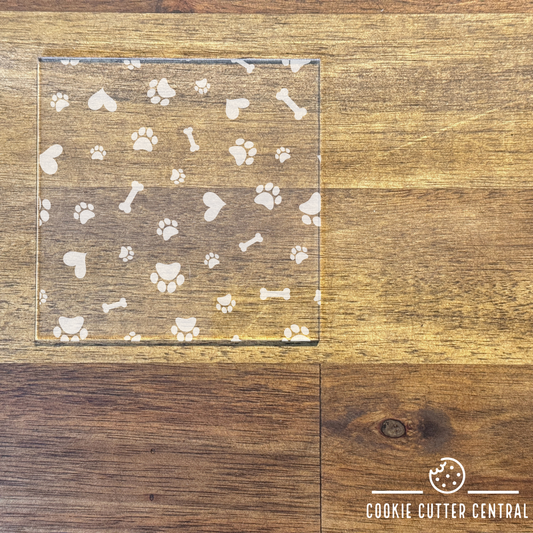 Dog Lover Pattern Plate Acrylic Debosser 10cm