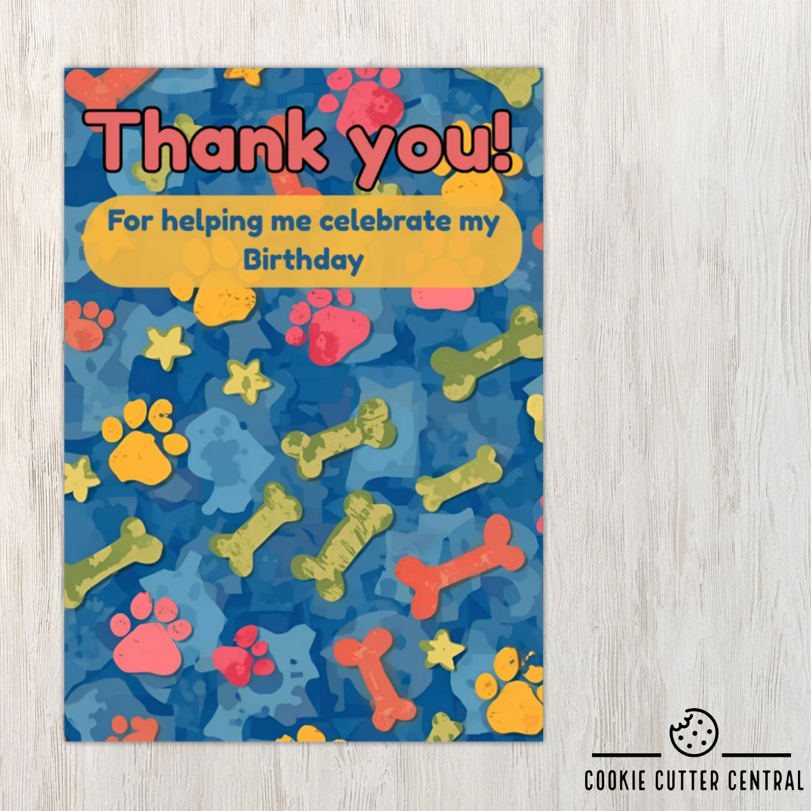 Dog Theme Thank You Cookie Backing Cards – Pack of 10