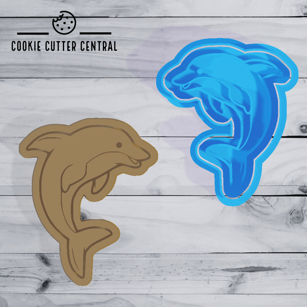 Dolphin Cookie Cutter and Embosser - 8.7cm x 7.2cm