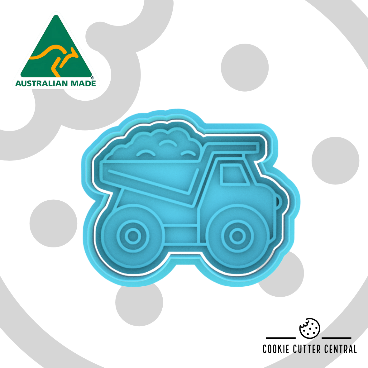 Dump Truck with Dirt Cookie Cutter and Embosser - 5.7cm x 7.3cm