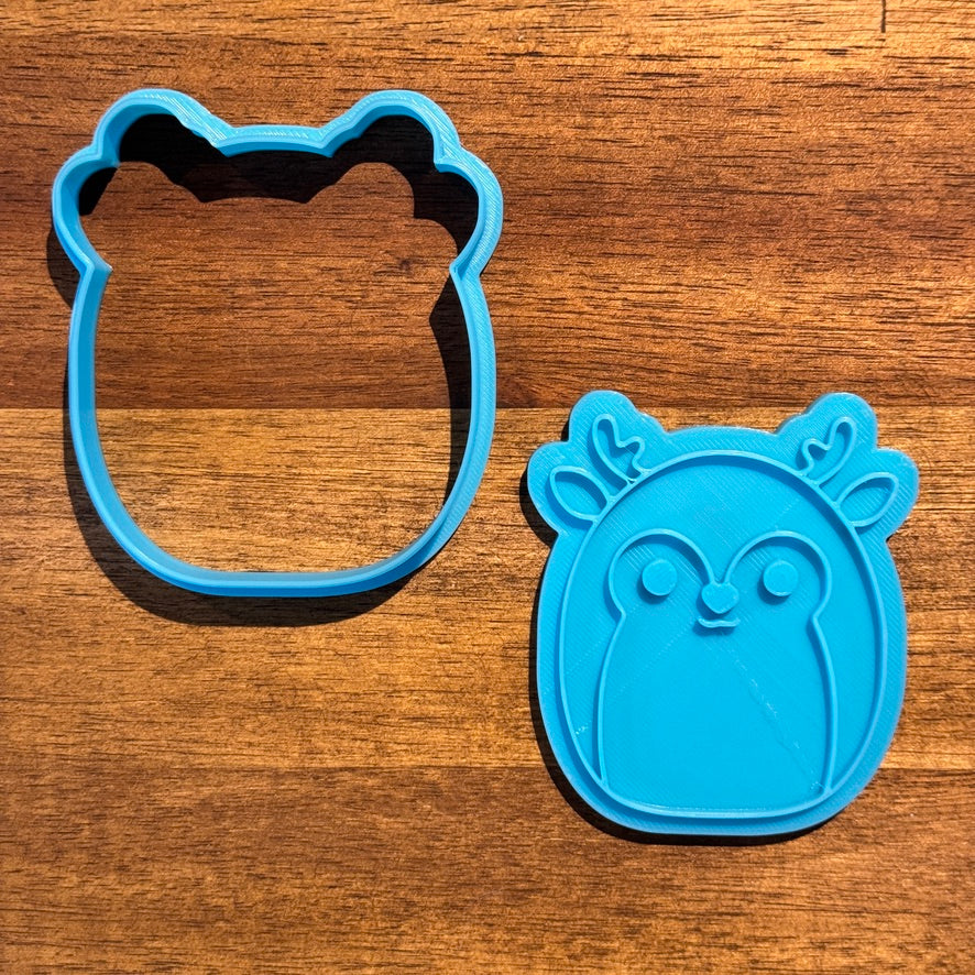 Reindeer Squishmallow Cookie Cutter and Embosser - 7.8cm x 6.8cm