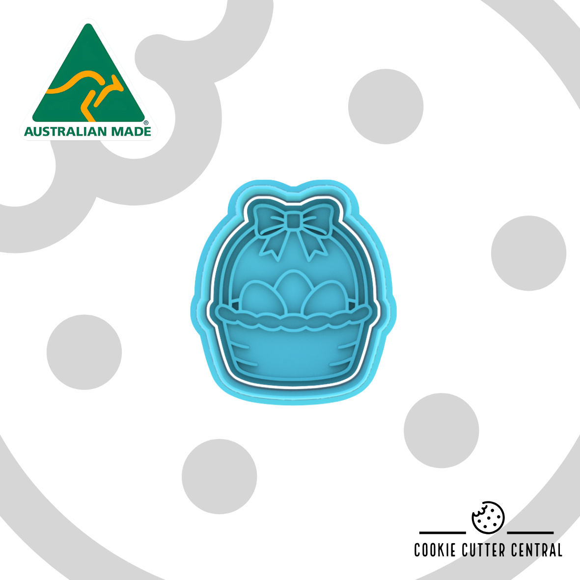 Easter Egg Basket Mini Cookie Cutter and Embosser - 4.8cm x 4.3cm
