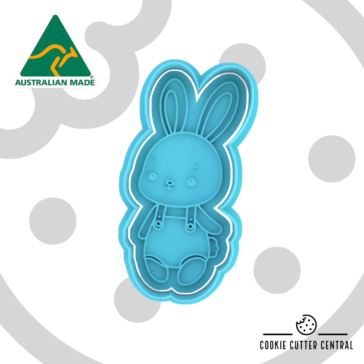 Cute Bunny Baby Boy Cookie Cutter and Embosser - 9.2cm x 4.8cm