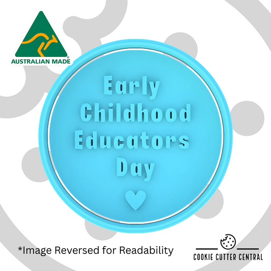Early Childhood Educators Day Cookie Cutter and Embosser - 7.5cm Round