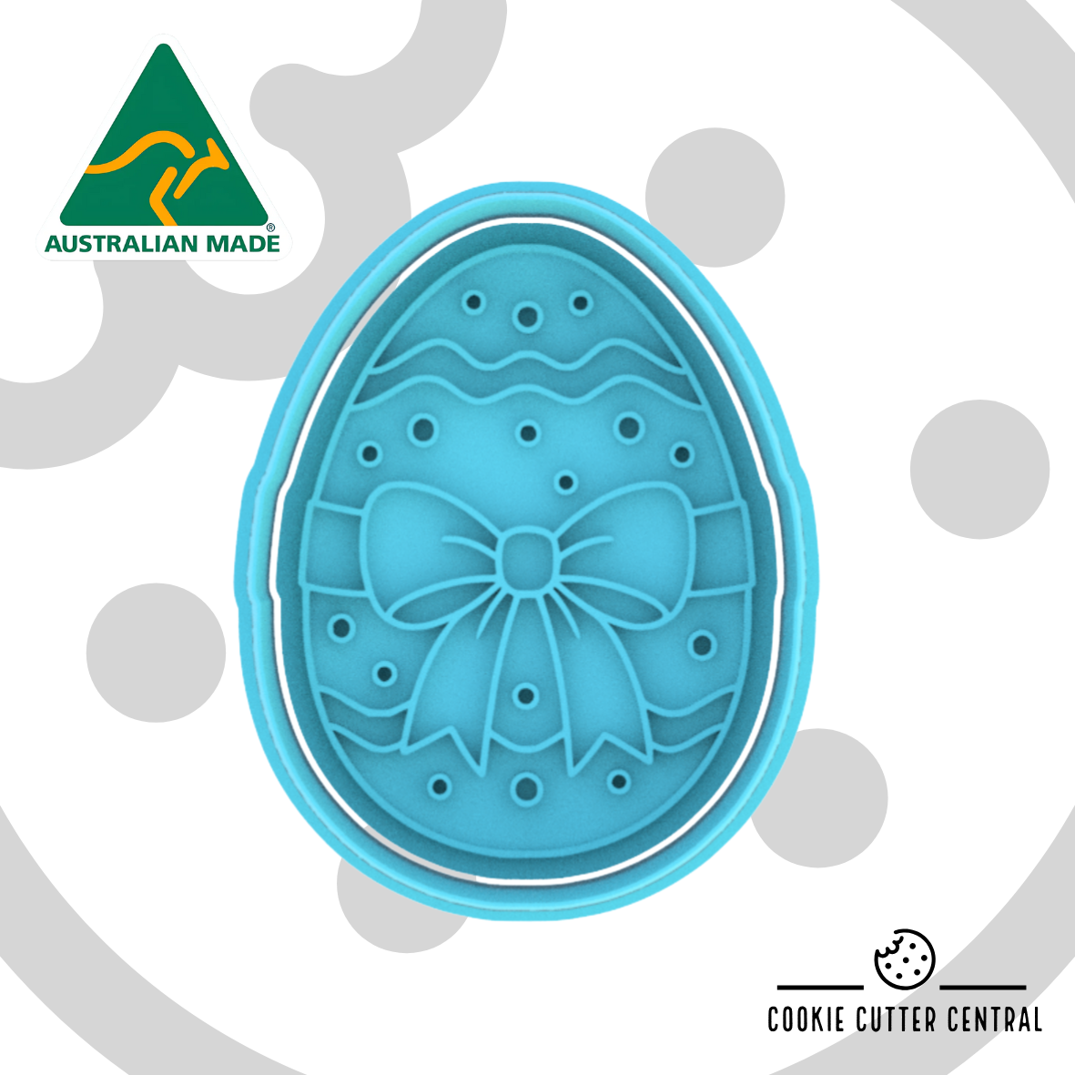 Easter Egg with Bow Cookie Cutter and Embosser - 7.5cm x 5.7cm