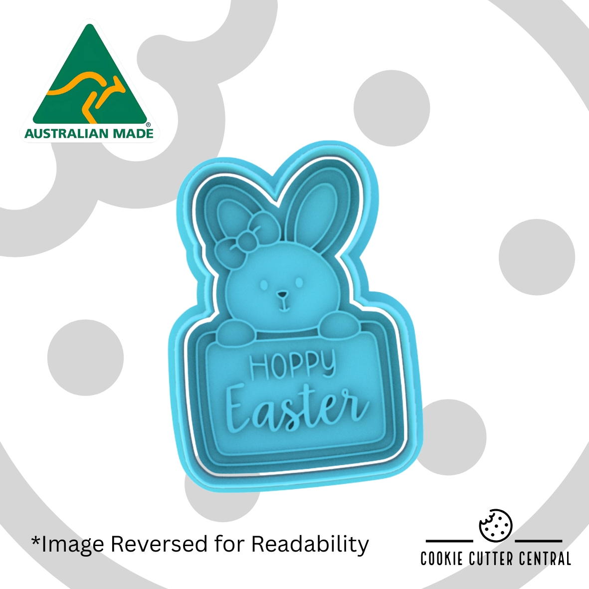 Girl Bunny Hoppy Easter Cookie Cutter and Embosser - 7.9cm x 5.5cm