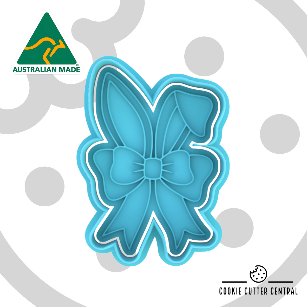 Bunny Ears with Bow Cookie Cutter and Embosser - 8.1cm x 5.6cm