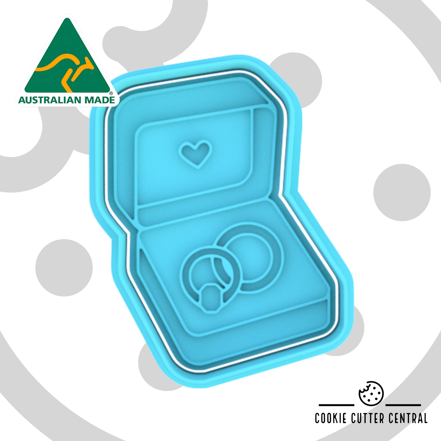Engagement Ring Box Cookie Cutter and Embosser - 7.8cm x 6cm