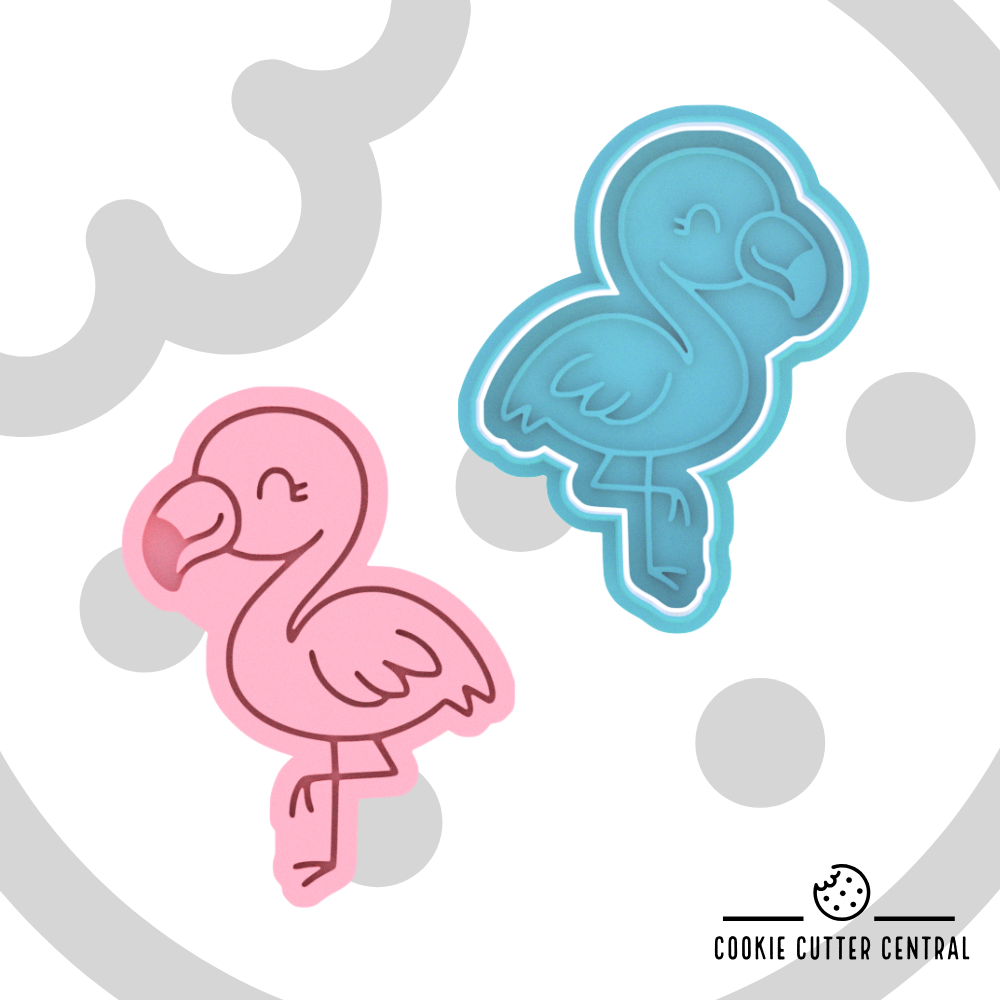 Flamingo Cookie Cutter and Embosser - 9.1cm x 6.9cm