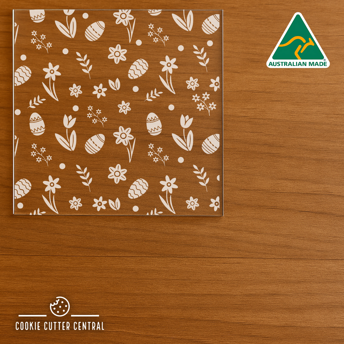 Floral Easter Theme Pattern Acrylic Debosser - 10cm