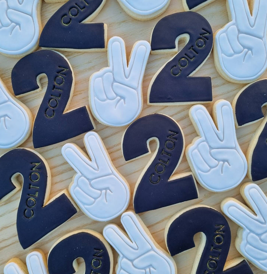 Peace Hand Fingers Cookie Cutter and Embosser - 8.5cm x 5.2cm