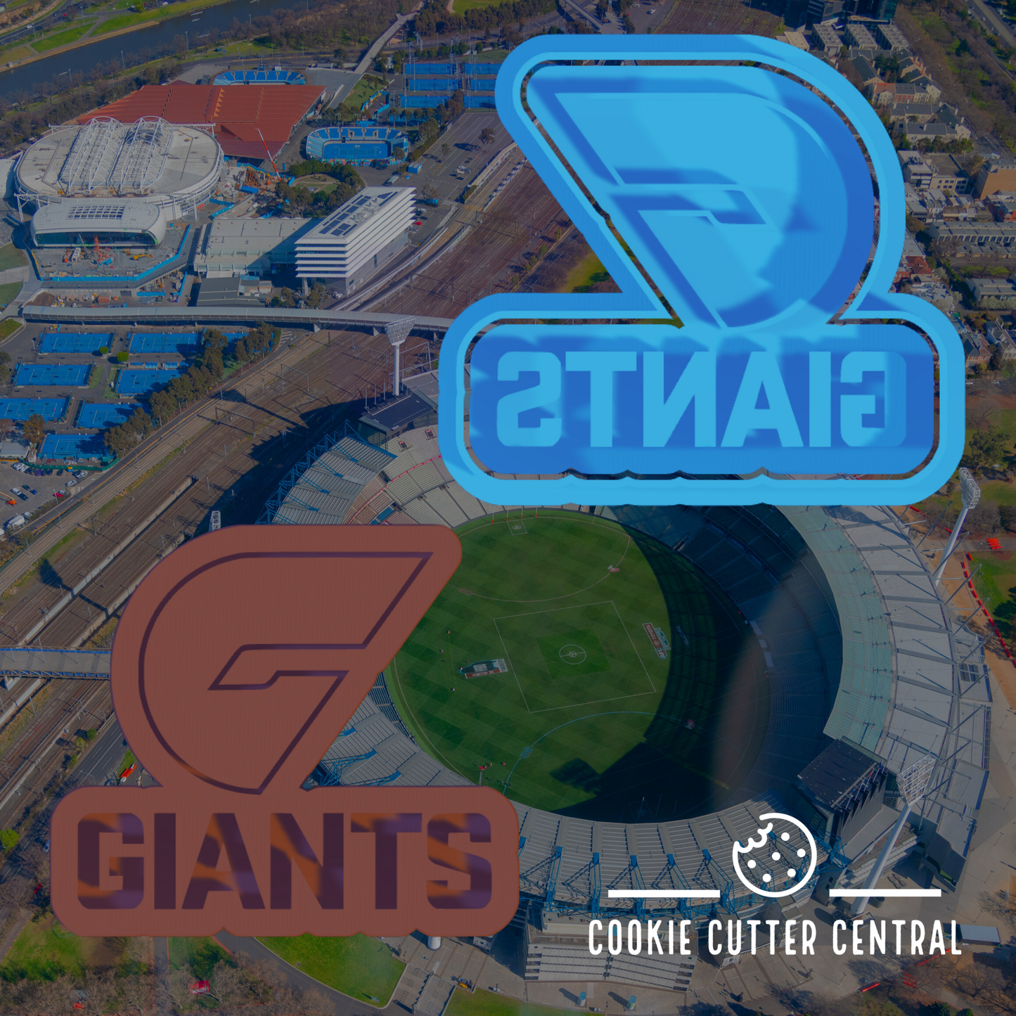 GWS Giants Logo Cookie Cutter and Embosser - 6.5cm x 7.4cm