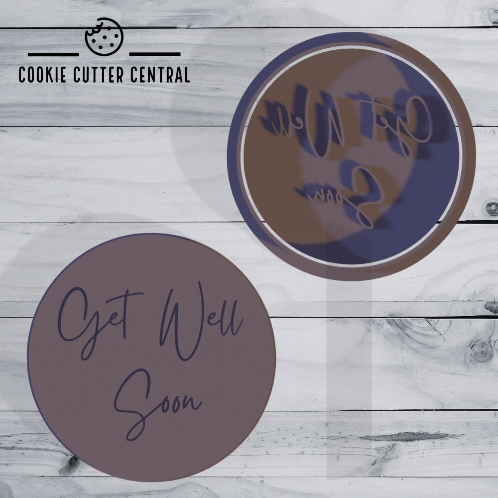 Get Well Soon Cookie Cutter and Embosser - 6.5cm