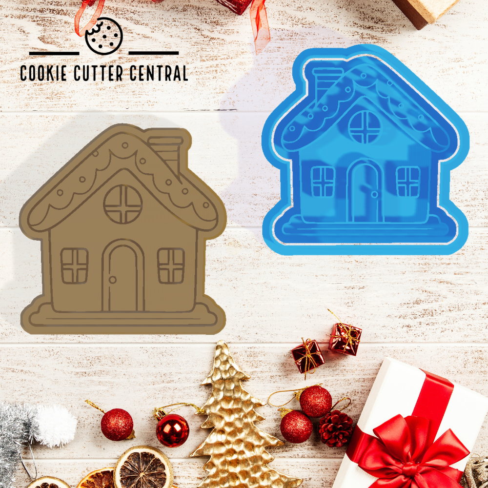 Gingerbread House Cookie Cutter and Embosser - 7.6cm x 7.5cm