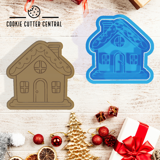 Gingerbread House Cookie Cutter and Embosser - 7.6cm x 7.5cm