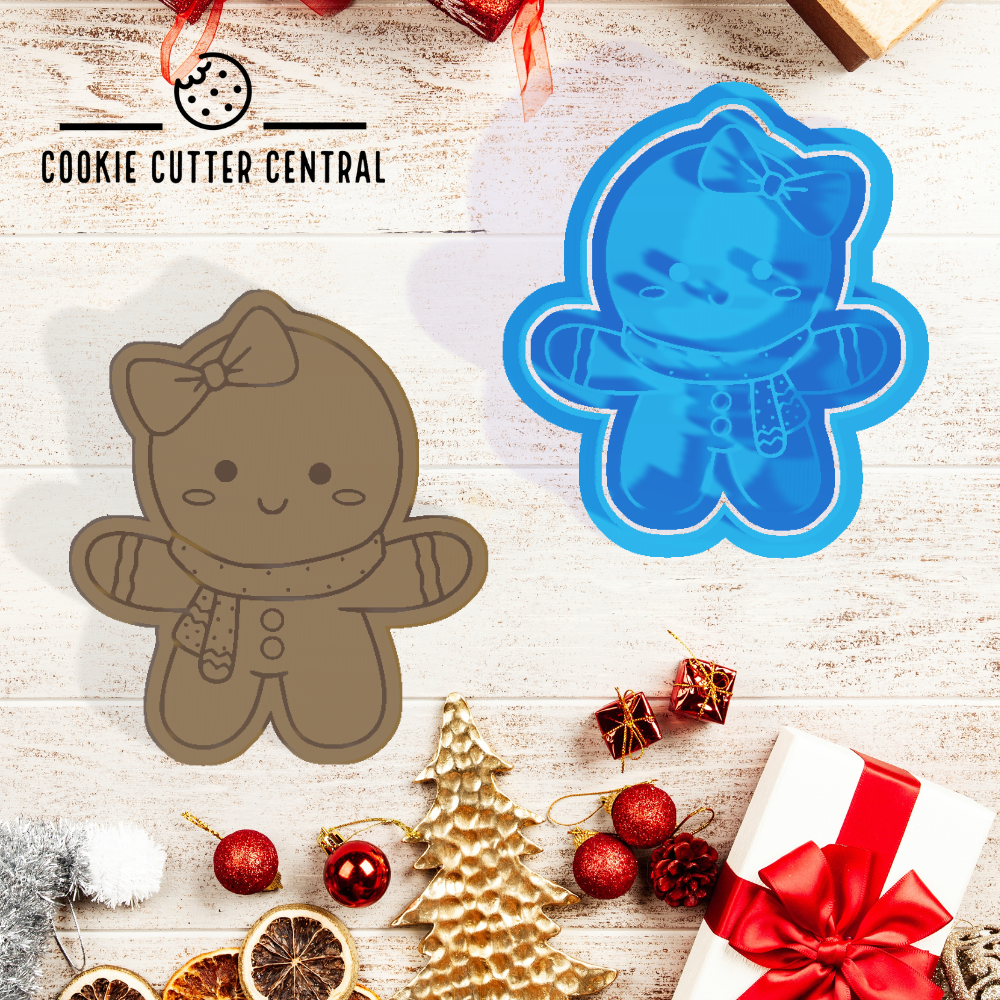 Girl Gingerbread Cooker Cutter and Embosser 7.6cm x 6.7cm