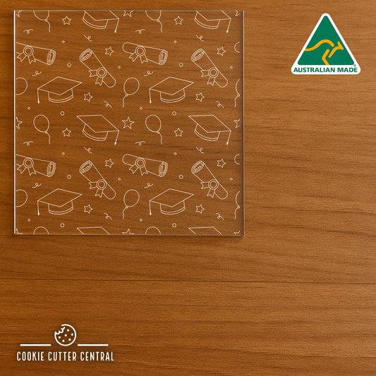 Graduation Acrylic Debosser Pattern Plate - 10cm