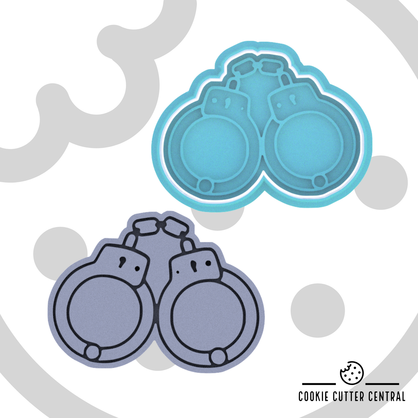 Handcuffs Cookie Cutter and Embosser - 5.9cm x 7.9cm