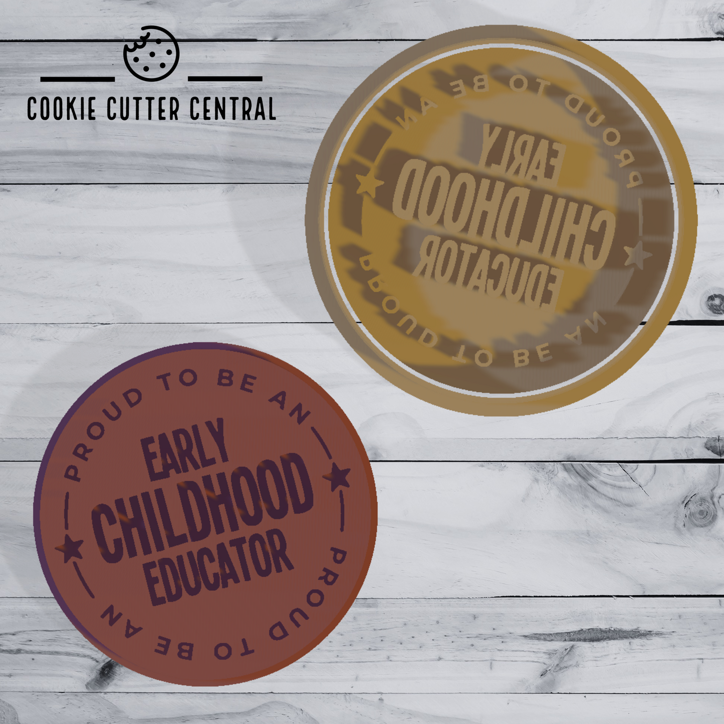 Proud to be an Early Childhood Educator Cookie Cutter and Embosser - 7.5cm Round