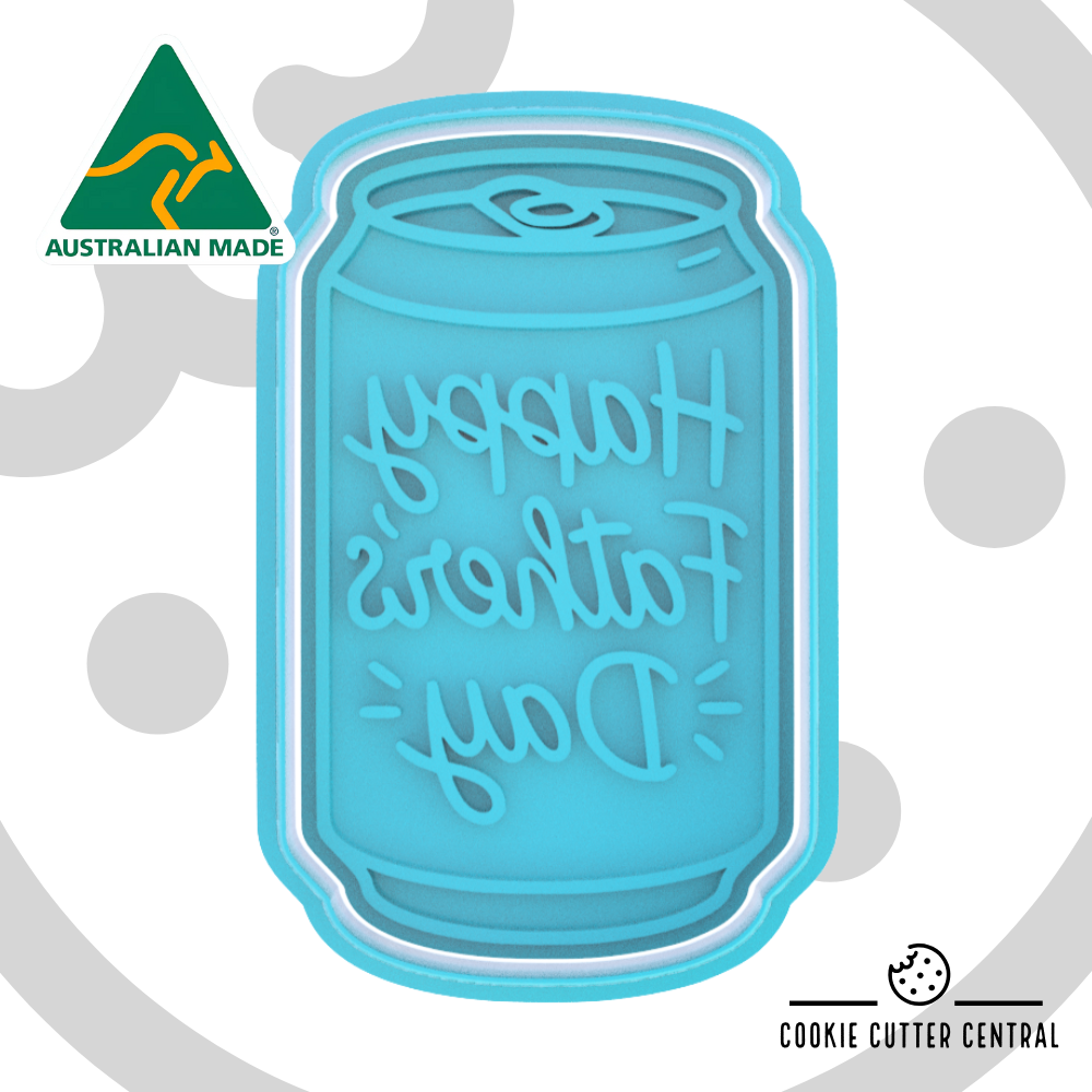 Happy Father's Day Beer Can Cookie Cutter and Embosser - 8.9cm x 5.3cm