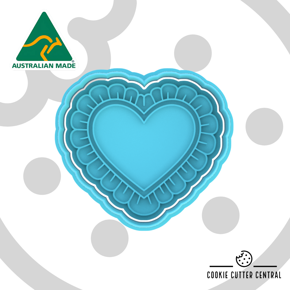 Heart with Ruffles Cookie Cutter and Embosser - 6.3cm x 7.1cm