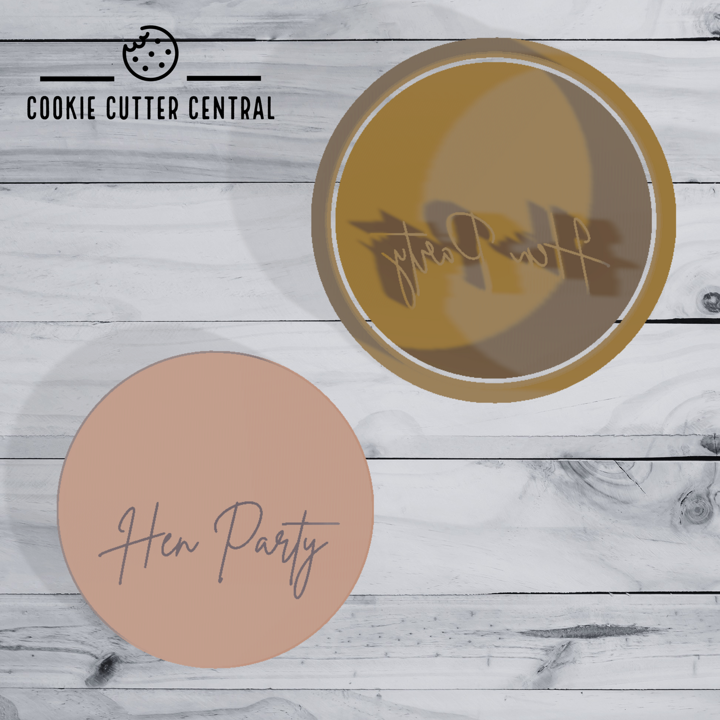 Hen Party Cookie Cutter and Embosser - 6.5cm Round