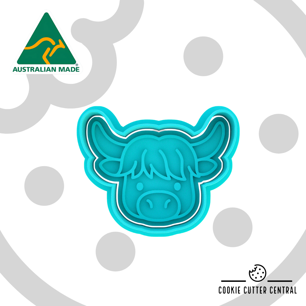 Highland Cow Mini Cookie Cutter and Embosser - 4.9cm x 6.3cm