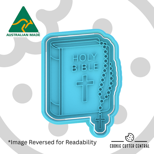 Holy Bible with Rosary Beads Cookie Cutter and Embosser - 8.7cm x 6.2cm