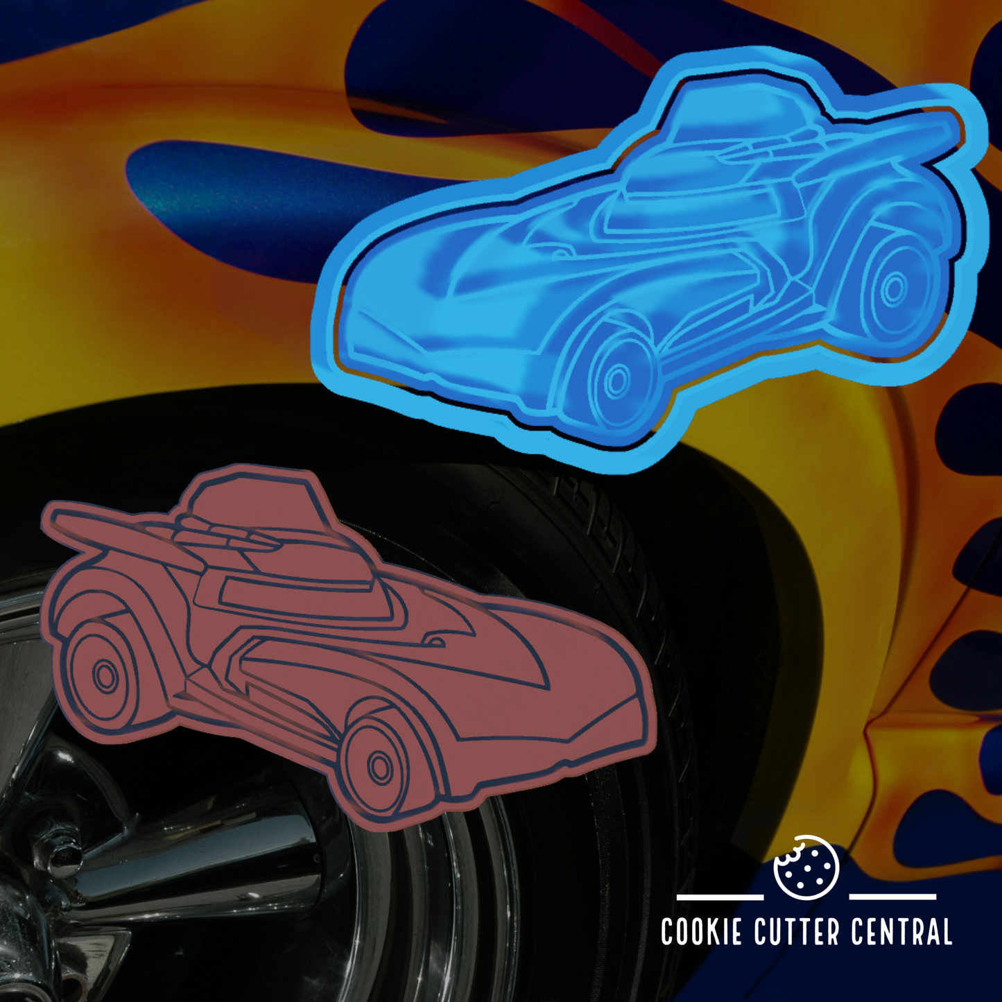 Hot Wheels Car #2 Cookie Cutter and Embosser - 6.5cm x 10.9cm