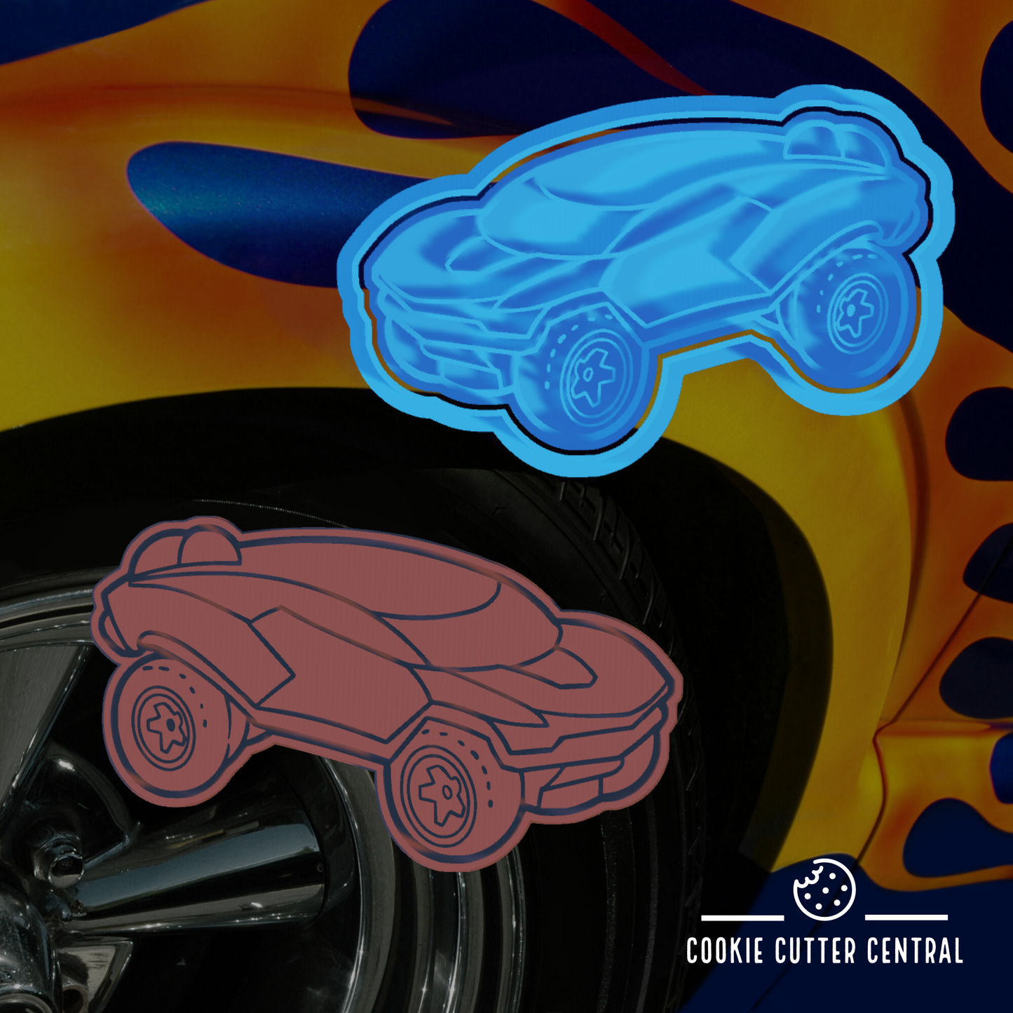 Hot Wheels Car #3 Cookie Cutter and Embosser - 6.2cm x 10.4cm