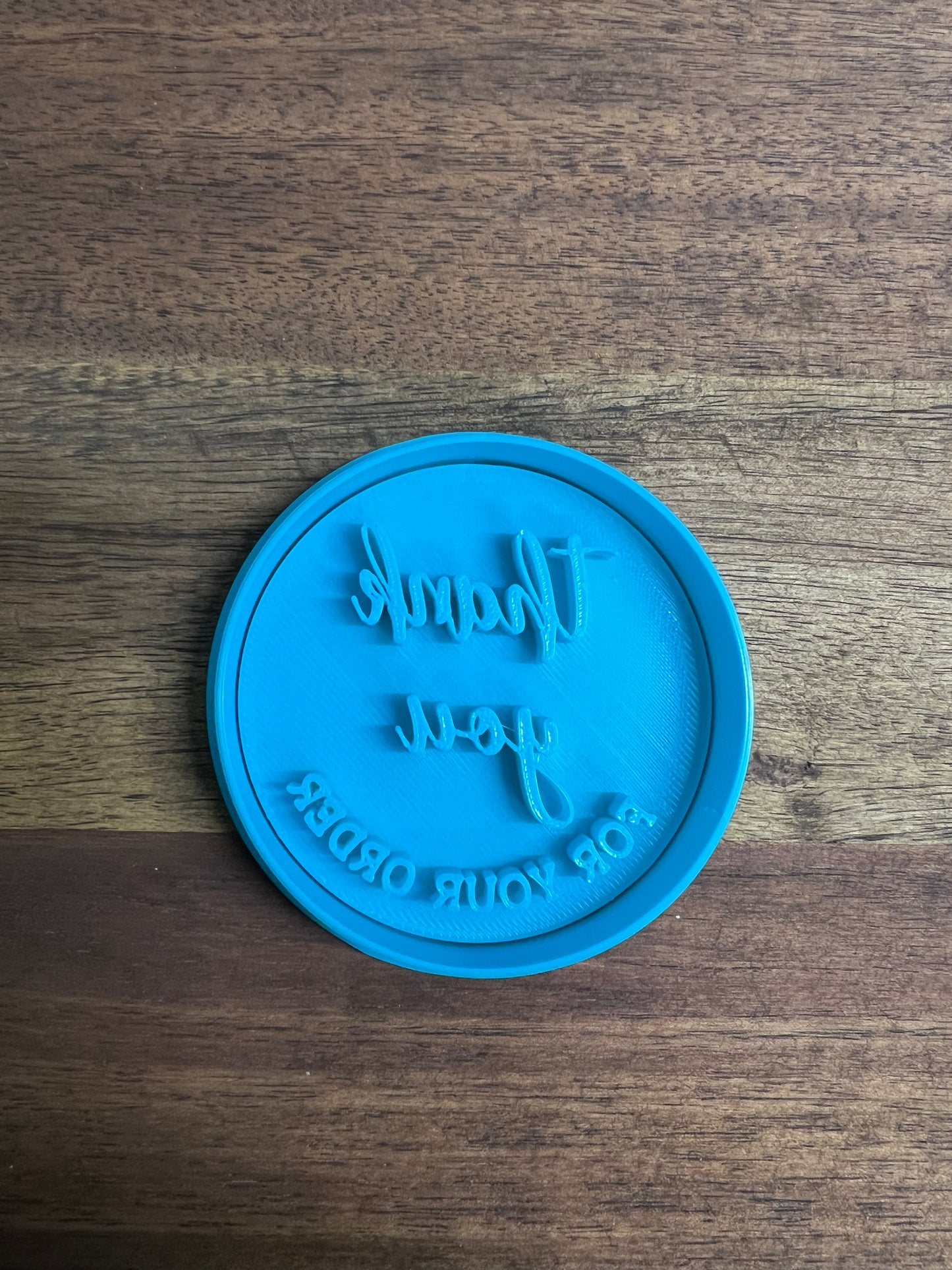 Thank You for Your Order Cookie Cutter and Embosser - 6.5cm Round