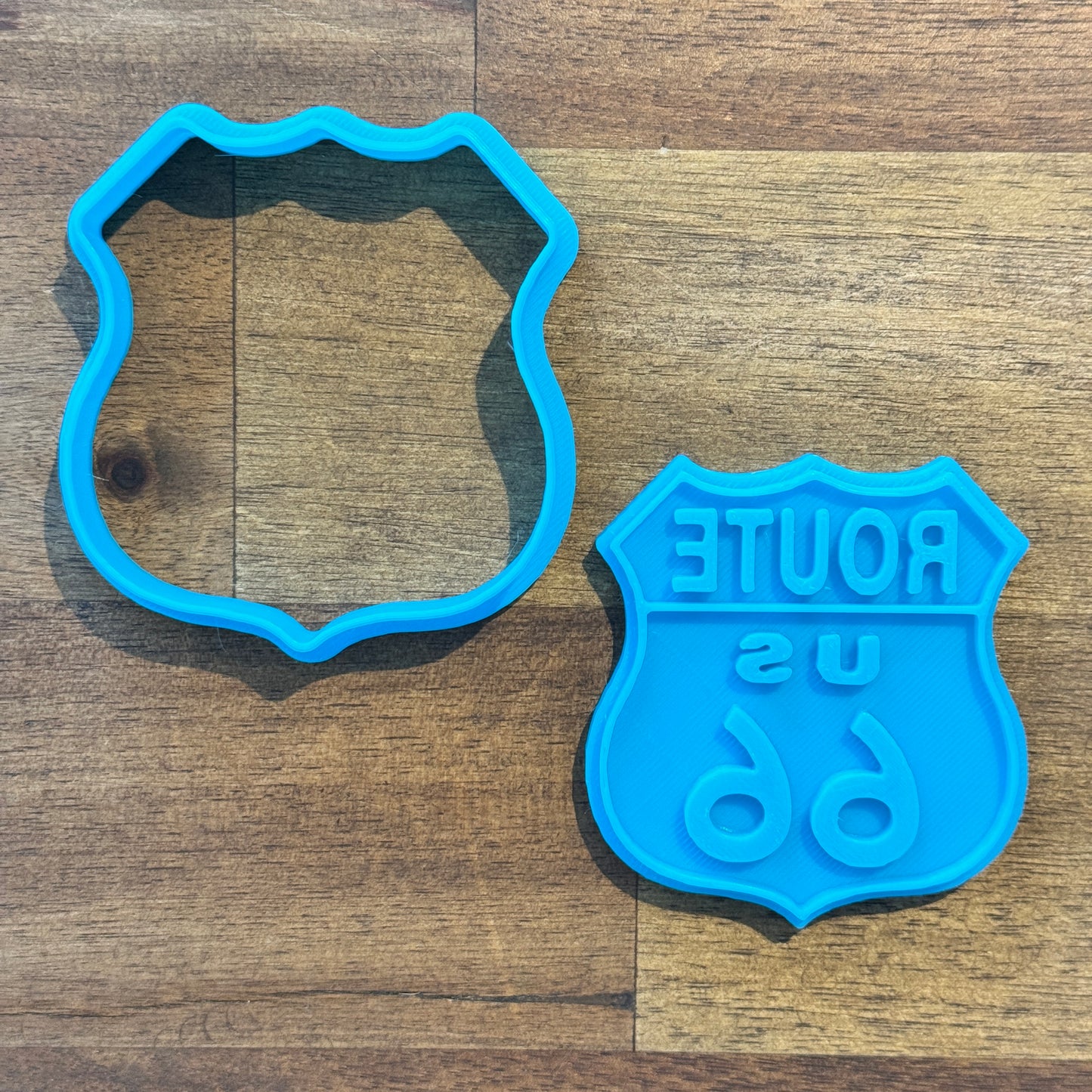 Route 66 Sign Cookie Cutter and Embosser - 6.7cm x 6.2cm