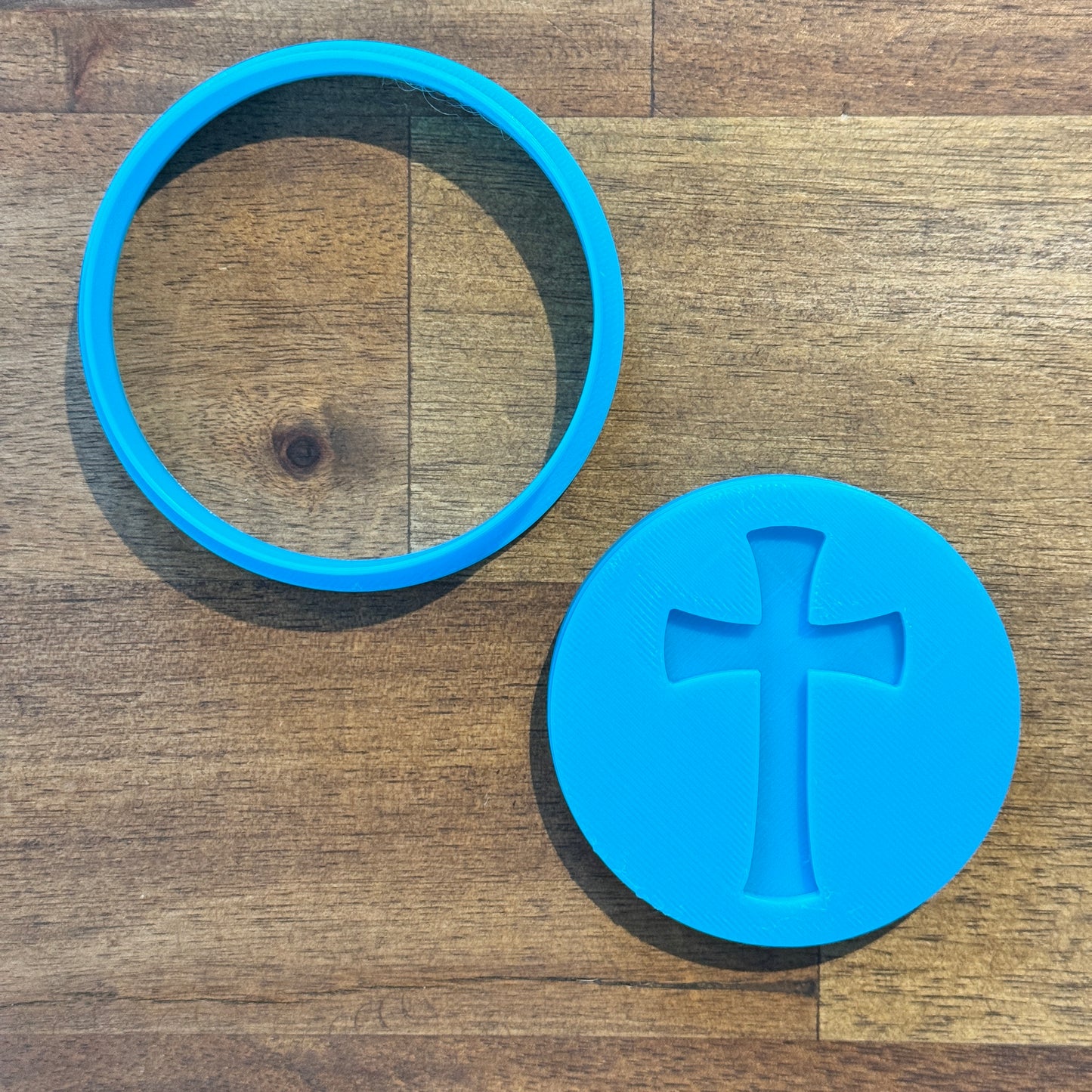 Cross Cookie Cutter and Debosser - 6.5cm Round